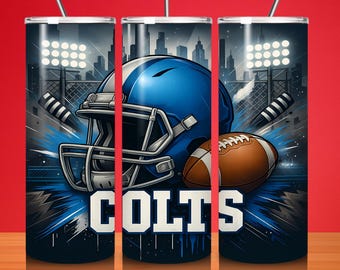 Colts Football 20 Unzen Tumbler Wrap PNG (Digital Download