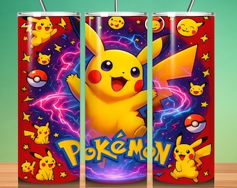 Pokemon Tumbler Wrap Bundle, 20 Unzen Skinny Tumbler Wrap, 20 Unzen Tumbler Png Sublimation Design, Instant Download