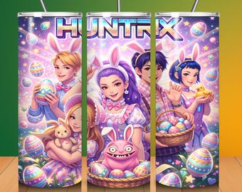 Frohe Ostern K-Pop Becher 20 Unzen, Tumbler Wrap Design, gerader Becher, Kpop Bunny Tumbler 20oz, Tumbler Wrap Design, Kpop Fan Geschenk