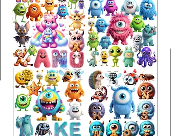 Monsters Inc Clipart Bundle, Mike Sully Geburtstag (PNG SVG Digital Download)