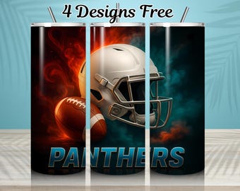 Panther 20 Unzen Skinny Tumbler Wrap PNG, Sport 20 Unzen Tumbler PNG, Maskottchen Sublimationsbecher PNG Digitaler Download