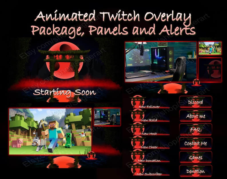 Torii Gate Animated Twitch Overlay Pack - Etsy
