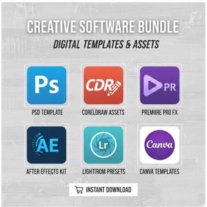 Mega Design Bundle | PSD, CorelDRAW, Premiere Pro, After Effects, Lightroom & Canva Templates | Graphic Design Pack | Editable Templates