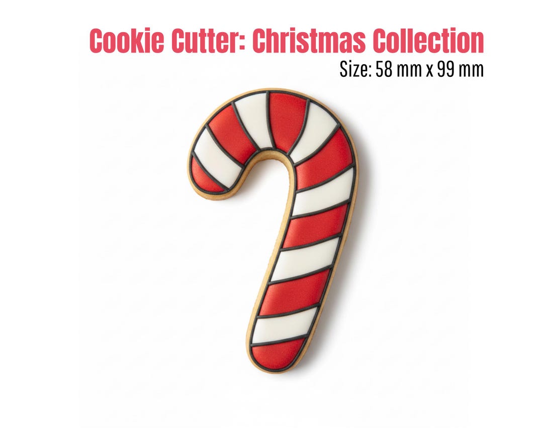 Candy Cane Cookie Cutter STL | Digital Download Christmas Baking ...