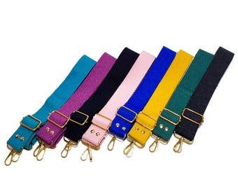 Cotton Bag Strap 100 cm, Adjustable Crossbody Strap, Replacement Strap for Bottle Holder, Hands Free Carry, Colorful Bag Strap