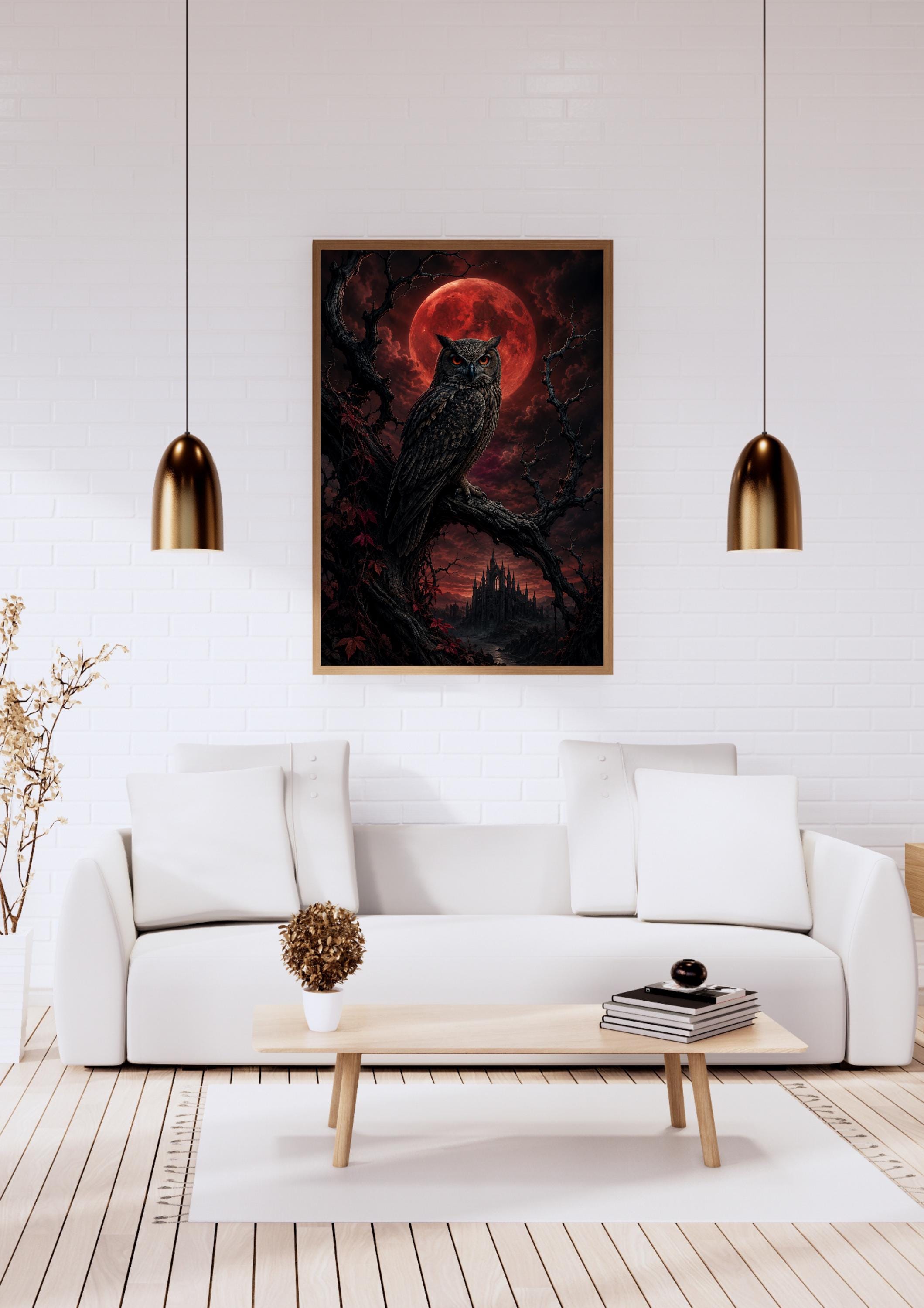 Gothic Owl Art Print | Gothic Wall Decor | Instant Download Digital Poster