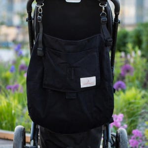 Barnvagnshängmatta: Andra bärsele för barn, bälteskudde för småbarn, tillbehör, hängande påse för baby, alternativ till dubbelvagn, svart