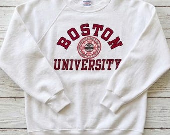 Vintage 90s Boston University Crewneck Sweatshirt, Boston University Shirt, Boston University Fan SHirt, Boston University Sweater/Hoodie