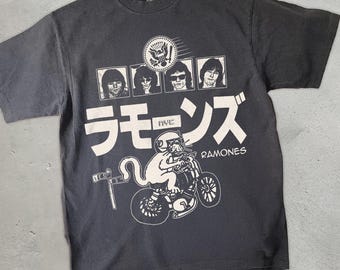 Ramones Japan Tour Shirt, Vintage Punk Rock Band Tee, 80s Music Graphic T-Shirt, Retro Japanese Typography Unisex Top