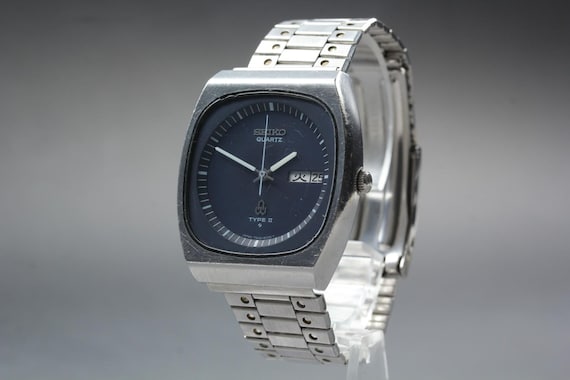 Vintage 1978 seiko type ii 7546-6000 navy dial silver… - Gem