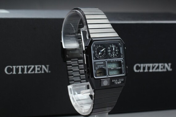882 完動品 CITIZEN ANA-DEGI 8989-S116864 N mint w/ box* citizen 8989-s116881 ana-digi temp 33m… - Gem