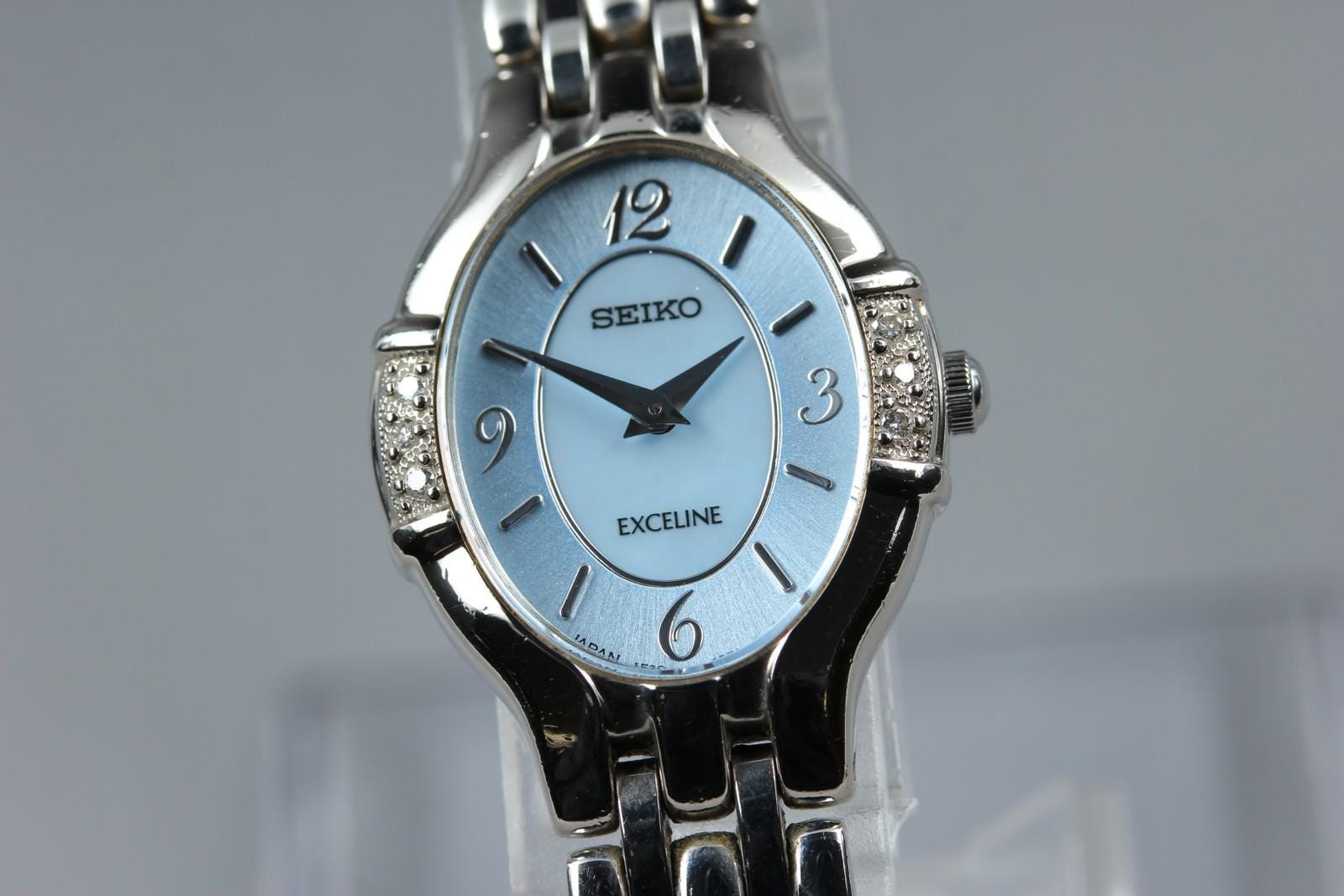 SEIKO EXCELINE 1Pダイヤ付き Seiko Exceline Diamond - Etsy