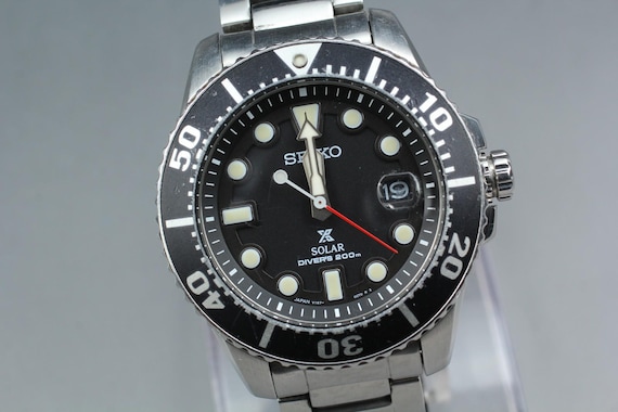 N mint* seiko prospex v157-0bt0 black dial solar dive… - Gem