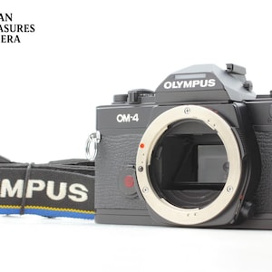 Top mint+++ w/ strap* olympus om-4 black slr 35mm film camera body from japan