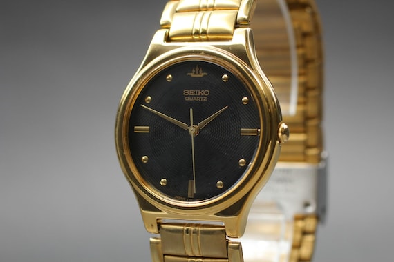Vintage 1982 *near mint* seiko v701-1p70 black dial g… - Gem