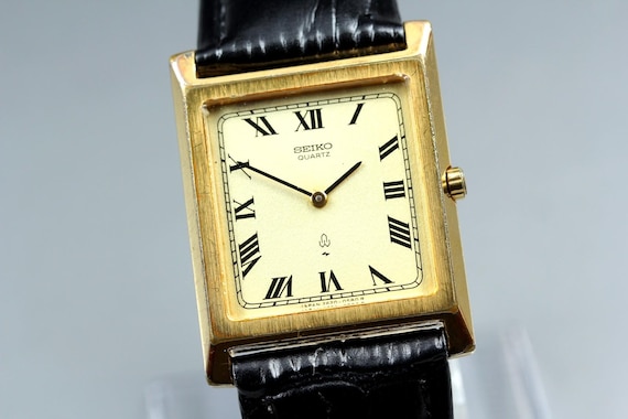 Vintage 1979 *n mint* seiko 2620-5150 gold roman tank… - Gem