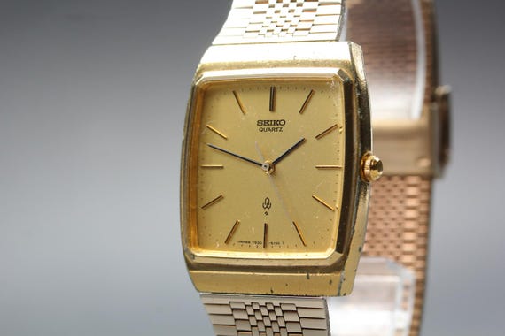 Vintage 1979 seiko chariot 7830-5150 gold dial tank q… - Gem