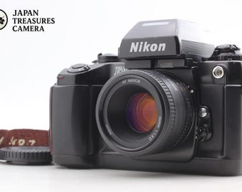 Near mint w/ mf-23* nikon f4 slr 35mm film camera af 50mm f1.8d lens from japan