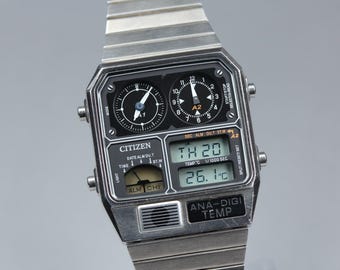 Rare Vintage Citizen Ana/digi TEMP Chrono-alarm Original Japan