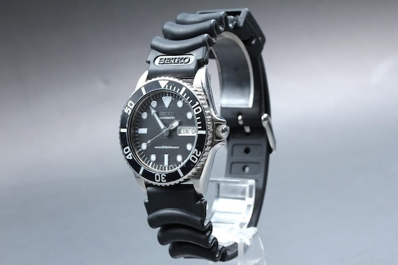 Exc+5* seiko diver 7s26-0050 skx023 38mm black dial a… - Gem