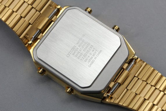 882 完動品 CITIZEN ANA-DEGI 8989-S116864 Citizen ana-digi temp 8989-s116872 34mm gold quartz m… - Gem