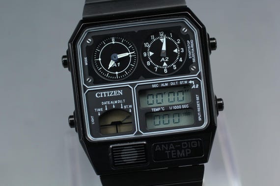 N mint w/ box* citizen 8989-s116881 ana-digi temp 33m… - Gem