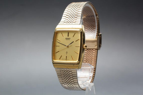Vintage 1979 seiko chariot 7830-5150 gold dial tank q… - Gem
