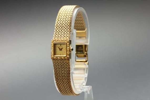 Vintage 1993 *near mint* seiko 1e20-5000 13mm gold sq… - Gem