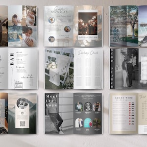 Plantilla de revista de bodas, programa Canva editable (descarga digital) imagen 3