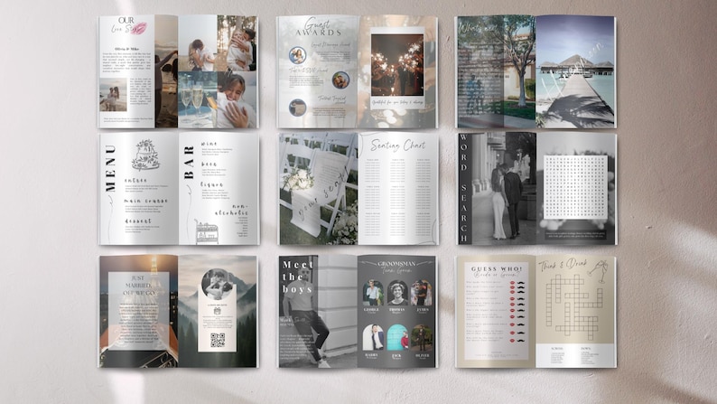 Plantilla de revista de bodas, programa Canva editable (descarga digital) imagen 3