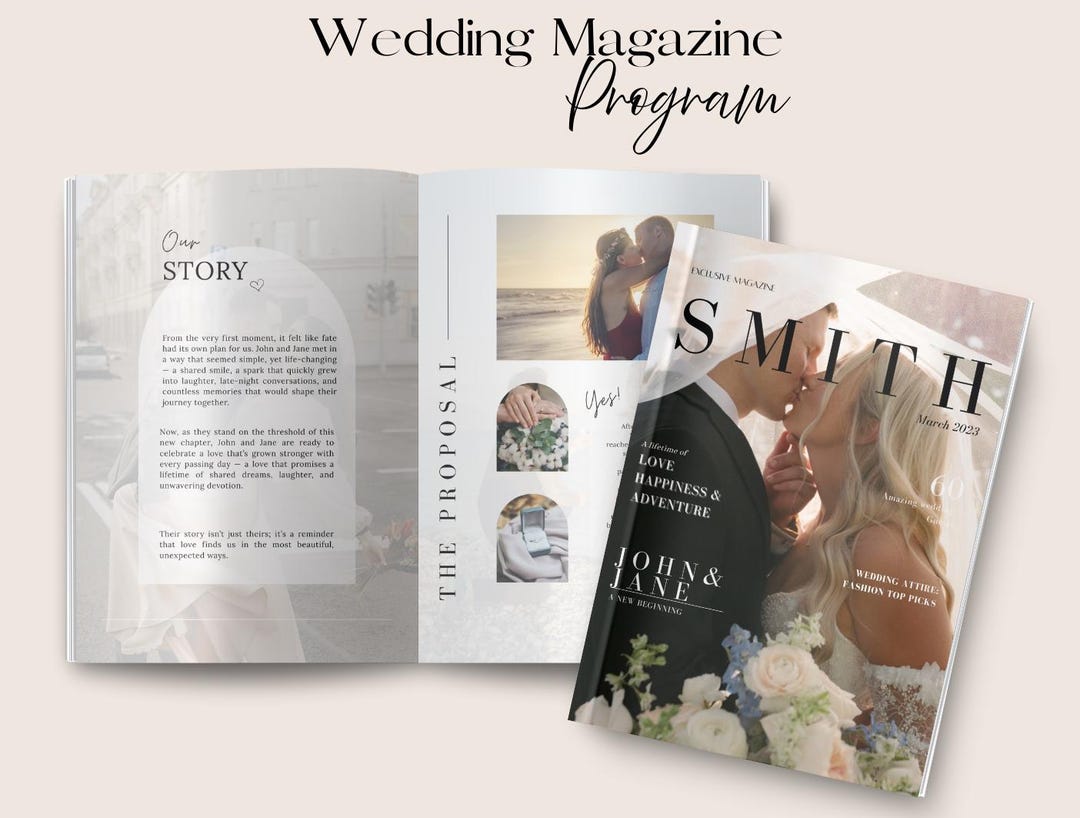 Wedding Magazine Template Wedding Program Template Wedding Booklet ...