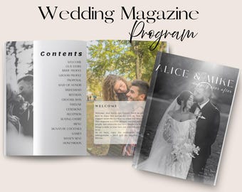 Wedding Magazine Template Wedding Program Template Wedding Booklet Wedding Magazine Program Wedding Journal Wedding Newspaper 32 Pages