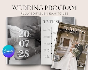 Wedding Magazine Template Wedding Program Template Wedding Booklet Wedding Magazine Program Wedding Journal Wedding Newspaper 34 Pages