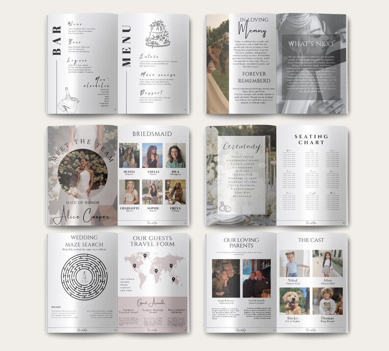 Magazine Program Wedding Magazine Template Wedding Program Template Wedding Booklet ...
