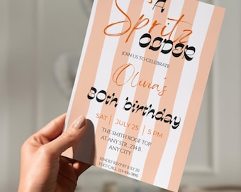 Spritz Geburtstagseinladung, Cocktail Party Invite (Digitaler Download)
