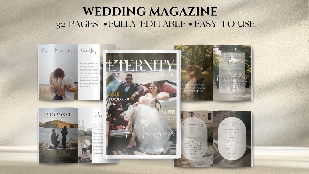 Wedding Magazine Template Personalized Booklet Keepsake Journal for ...