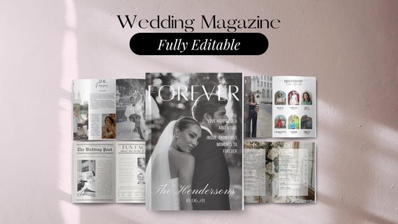 Wedding Magazine Template Wedding Program Template Wedding Booklet Wedding Magazine Program Wedding Journal Wedding Newspaper