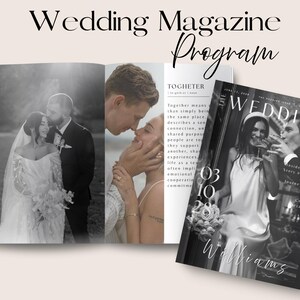 Wedding Magazine Template Wedding Program Template Wedding Booklet Wedding Magazine Program Wedding Journal Wedding Newspaper