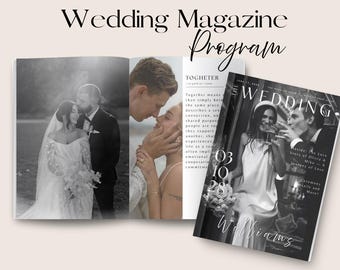 Wedding Magazine Template Wedding Program Template Wedding Booklet Wedding Magazine Program Wedding Journal Wedding Newspaper