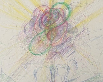 Channelled Infinity Rose - Original Colored Pencil Artwork - Brandy Woods