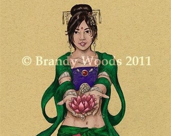 Kwan-Yin Chinese Goddess ACEO myth mythology deity buddha art print - Brandy Woods