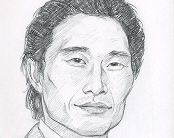 Daniel Dae Kim - portrait sketch - Pencil Artwork Print by Brandy Woods