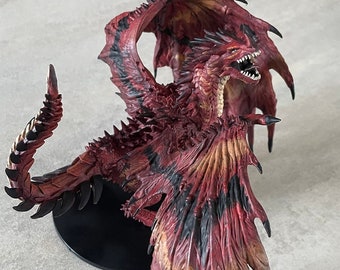 Pro-Painted Gargantuan Red Dragon Miniature Hand Painted DnD Pathfinder Mini Fantasy Nolzur's TTRPG RPG