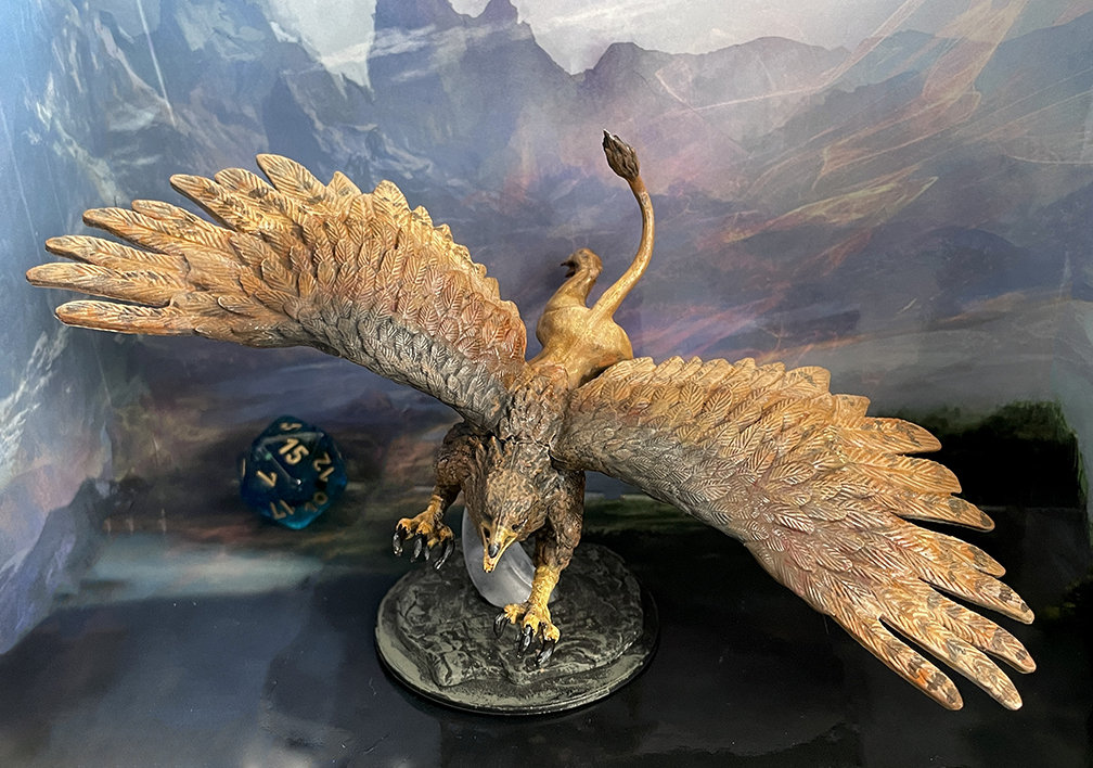Pro-painted Diving Griffon Griffin Gryphon - Monster Miniature