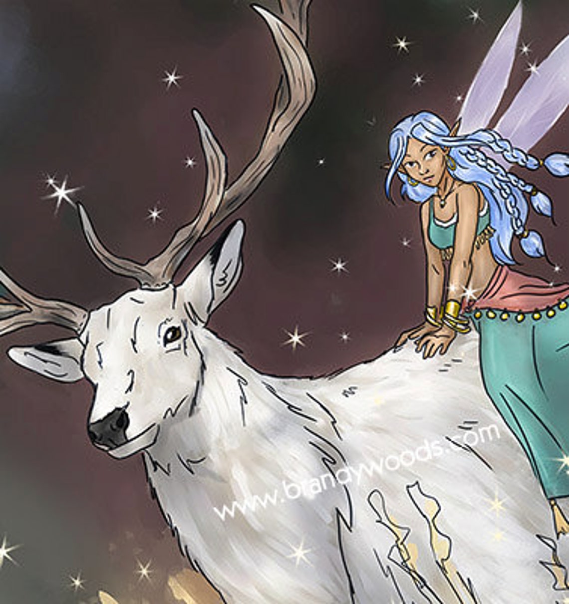 Fantasy Gypsy Elf Riding Elk Stag Deer Magical Fantasy Pin - Etsy