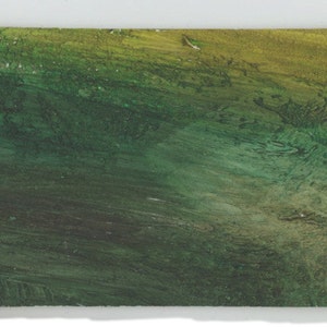 GREEN Gold Brown Earth Abstract Art ACEO 2.5" x 3.5" Small Format Art SFA Original Acrylic Painting - Brandy Woods
