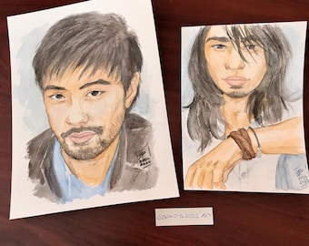 For AAPI CHARITY Handsome Asian Male Watercolor Portrait - Original Artwork or Prints