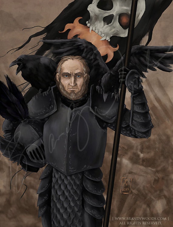 ELRIC portrait dark fantasy gothic Moorcock art print by Brandy Woods