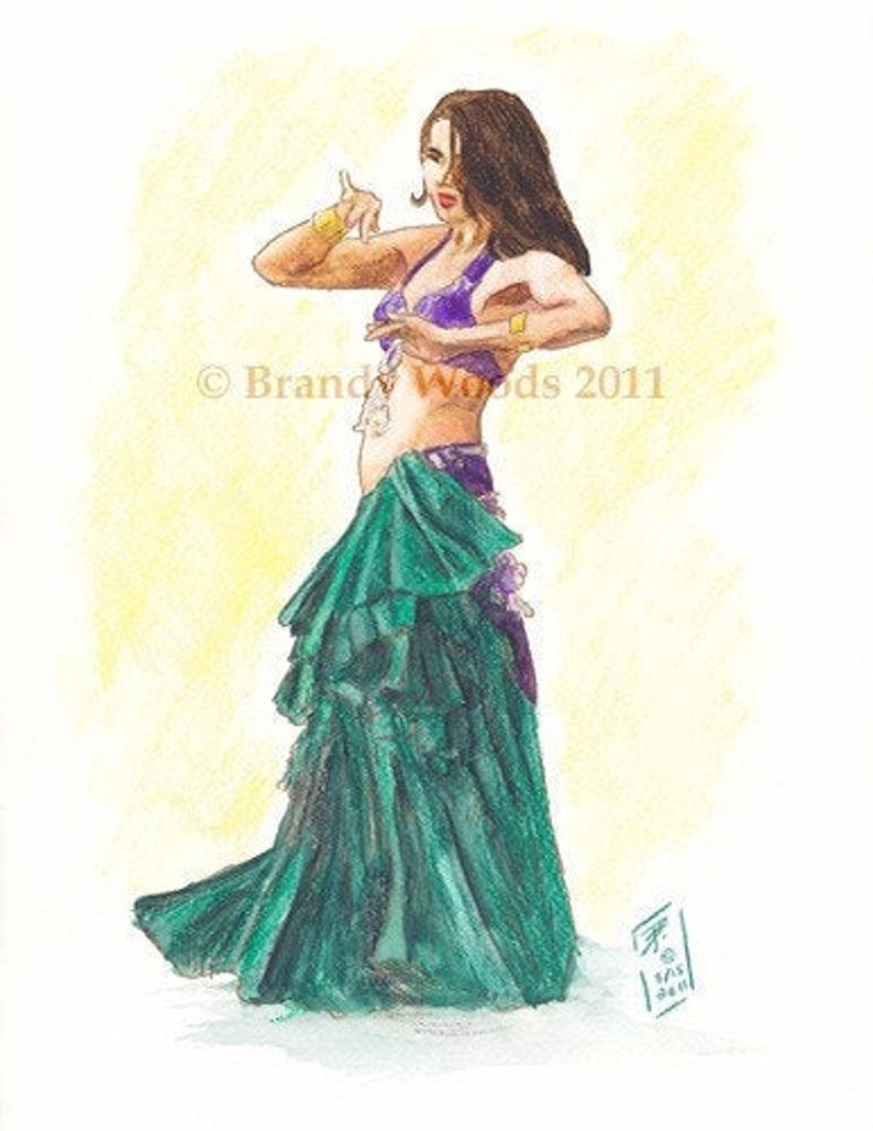 Sexy Belly Dance Gypsy fantasy art print Brandy Woods Etsy