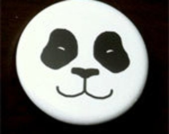 Panda face 1-1/2" button pin cute nature wildlife - Brandy Woods